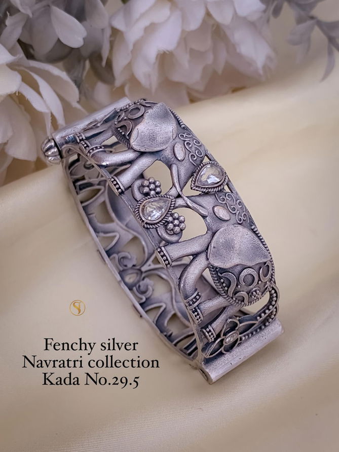 3 Fancy Silver Navratri Kada Wholesale Price In Surat
